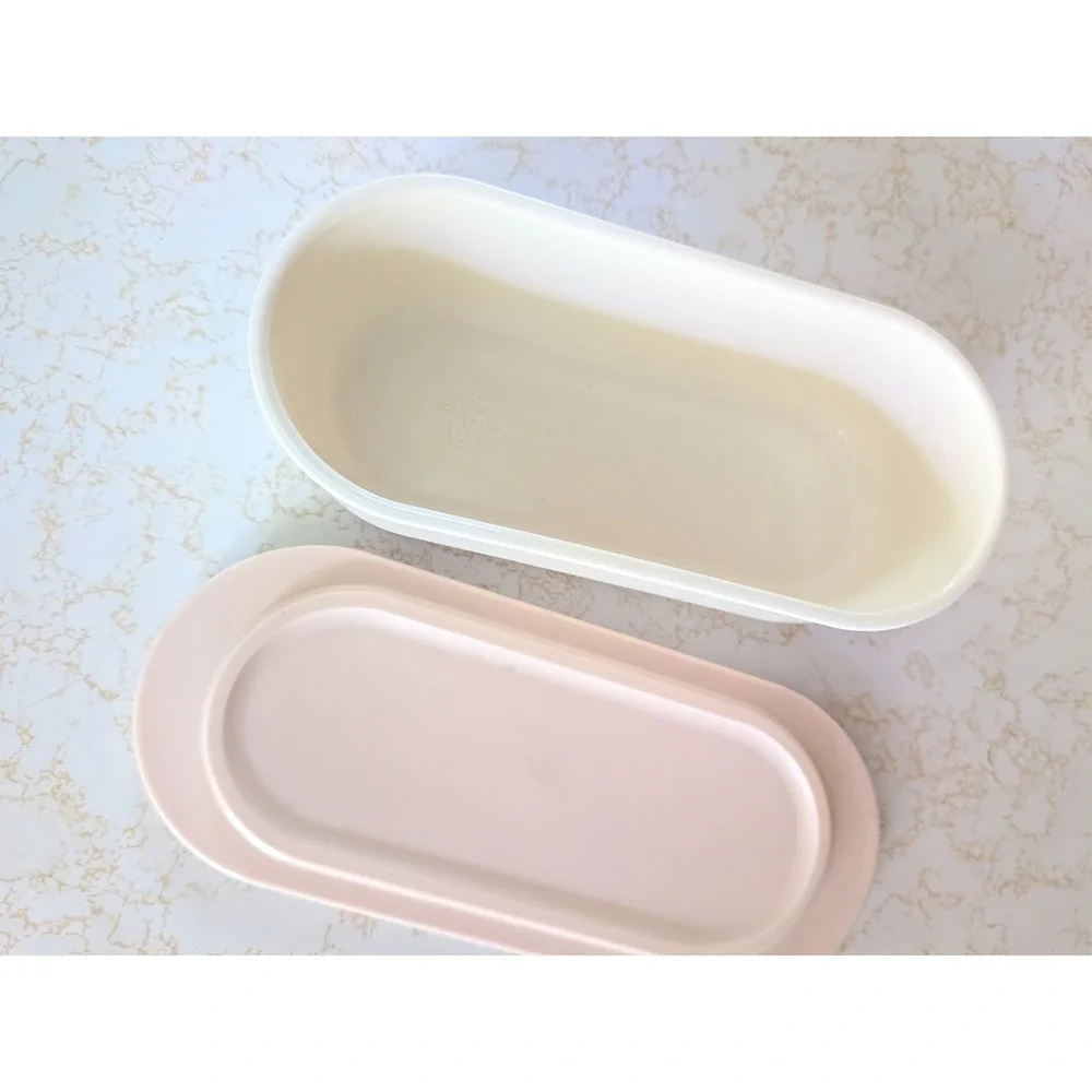 Tupperware Creamer Sugar Butter Dish Set Pink Patel Retro Kitchen Cottagecore